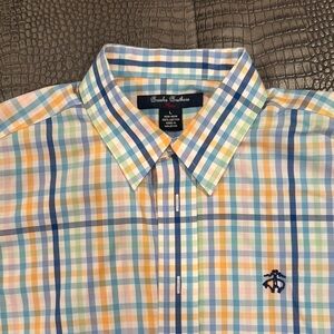 Brooks Brothers Blue and Orange Casual Button Down Shirt